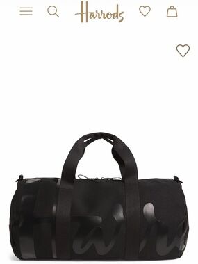 Harrods Black Logo-Print Duffel Bag